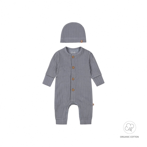 [526258] Dirkje | Kruippak Boys Met Muts Faded Blue