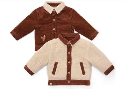 Little Dutch | Jas Boys Omkeerbaar Brown/Sand