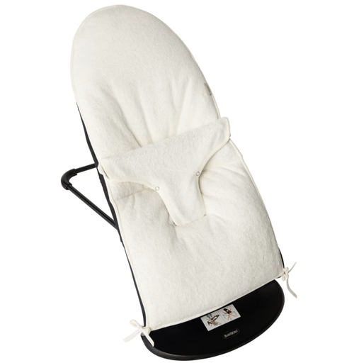 [478140] INLEGKUSSEN, Timboo, daisy white, vr relax Babybjorn Balance soft/ Bliss, 40x76cm, met gordelopeningen