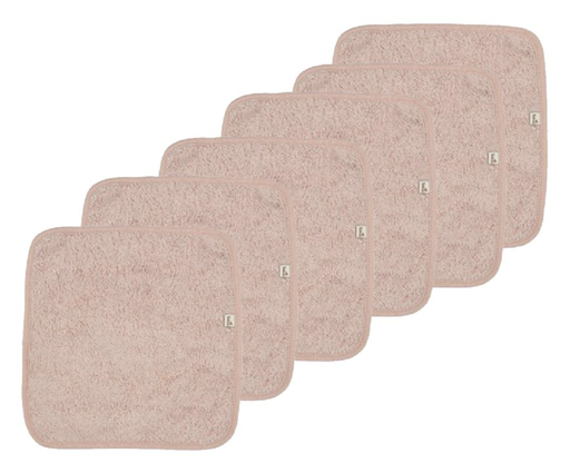 [478252] DROGE DOEKJES, voor het gelaat/voor de billetjes, misty rose, Reusable soft wipes, 6 stuks, reinigende doekjes