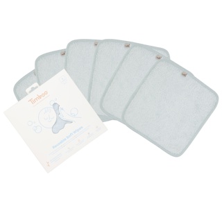 [478253] DROGE DOEKJES, voor het gelaat/voor de billetjes, riviera blue, Reusable soft wipes, 6 stuks, reinigende doekjes