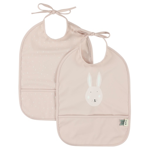 [530496] Trixie | Afwasbaar Slabbetje 2-Pack Mrs. Rabbit Roze 36x27cm