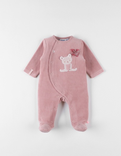 Noukies | Pyjama Lovely Cat Velours Rose Clair