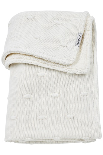 [533463] Meyco | Deken Ledikant Knots Teddy Offwhite 100x150cm