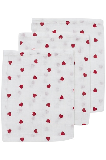 [533504] Meyco | Washandjes Sweet Heart Red 20x17cm 3-pack