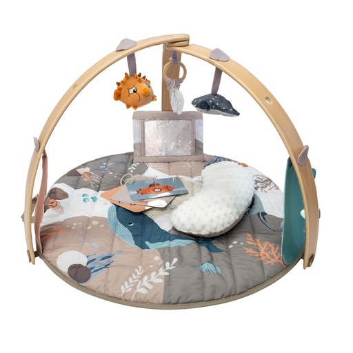 [533863] Bo Jungle | Speeltapijt Met Speelboog Ocean Bliss Wooden Play Gym