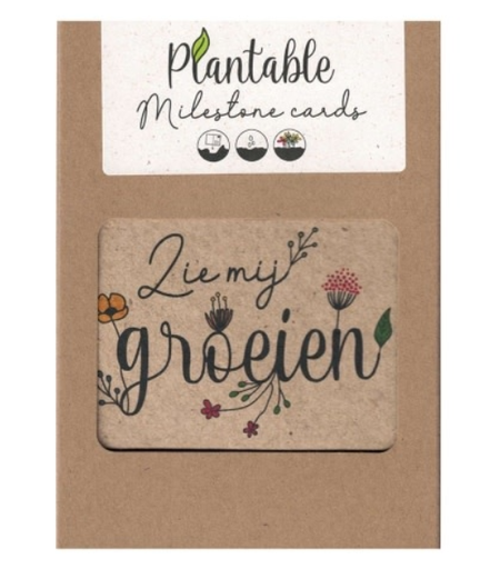 [534412] WENSKAART, Plantable Milestone Cards, Zie me groeien