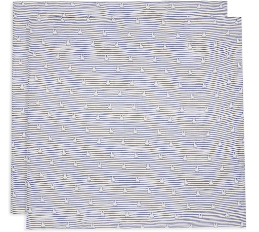 [484009] TETRA DOEK, 115x115cm, Miffy Stripe navy, blauw, aop nijntje/strepen , Large