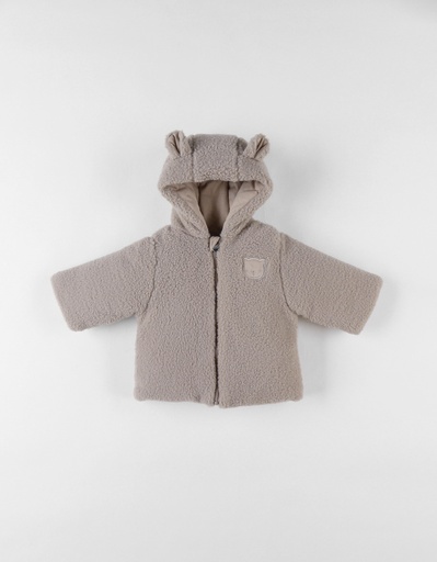 Noukies | Jas Groloudoux  Sherpa Kap Met Oortjes Beige