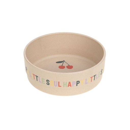 [496642] BORD, Kom, Bowl, Happy Fruits Cherry, ecru, print kersen/tekst