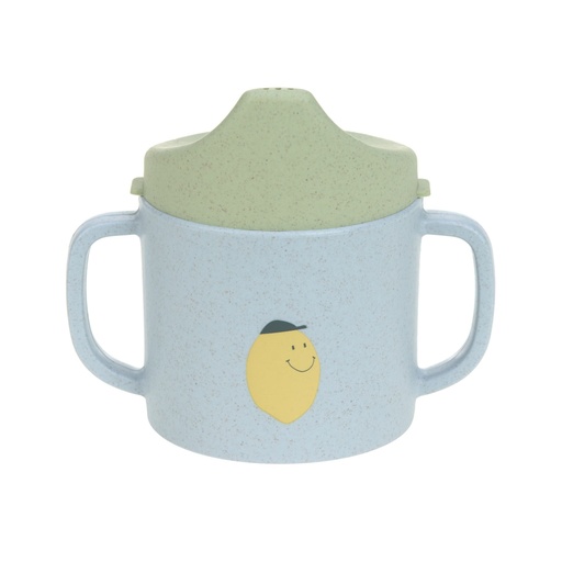 [496645] DRINKBEKER, Sippy Cup, Happy Fruits Lemon, groen|blauw, 2 handvatten, harde drinktuit