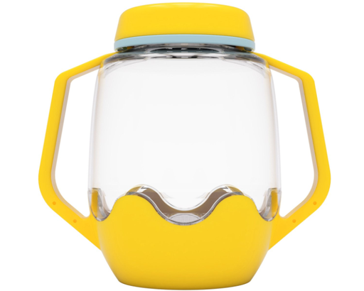 [535375] BADSPEELGOED, sensory playcup jar, yellow, met activiteiten, af 18M  