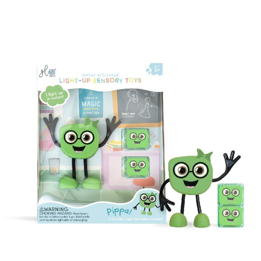 [535376] Glo Pals | Badspeelgoed Light Up Cubes Pippa 1 Figuur + 2 Cubes groen +36M (kopie)