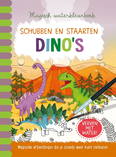 [535675] De Lantaarn | Magisch Waterkleurboek Dino's +36 M