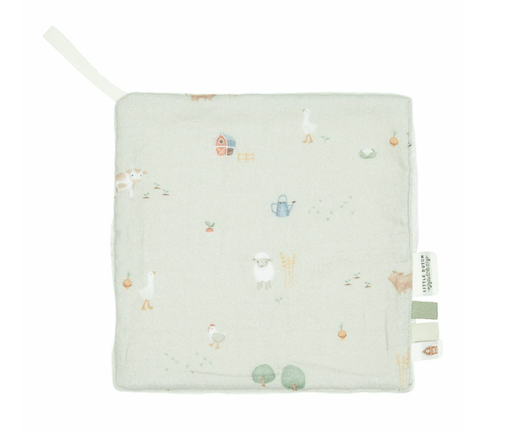 [469823] Little Dutch | KNUFFELDOEK / DOUDOU, Little farm, groen/ecru, textiel, vanaf 0 maand 