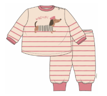 Waterlemon | Pyjama 2-delig Dog Beige pink