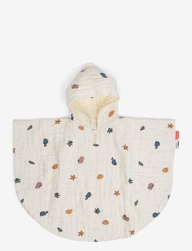 [430958] Done by Deere | Poncho Sea Friends Beige All Over Zeedieren