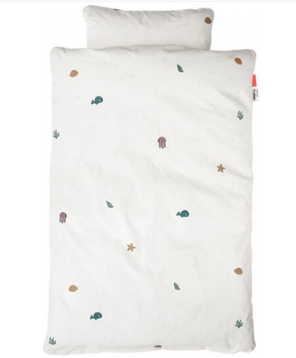 [402752] Done by Deer | Donsovertrek Sea Friends All Over Zeedieren 100x140cm Beige