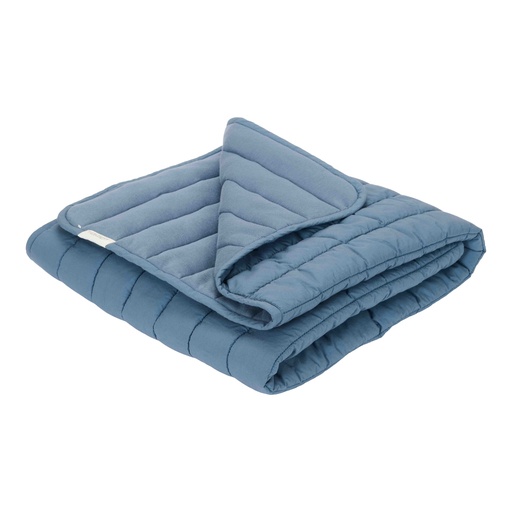 [538232] Little Dutch | Deken Wieg Pure Dark Blue Quilted 70x100cm