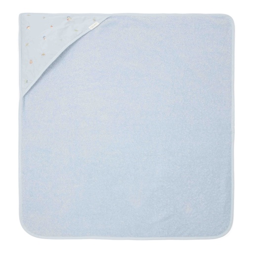 [538257] Little Dutch | Badcape Pure Blue Geborduurd 75x75cm