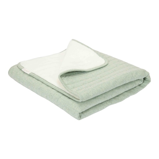 [538263] Little Dutch | Deken Ledikant Nappie Melange Pure Sage Quilted 110x140cm