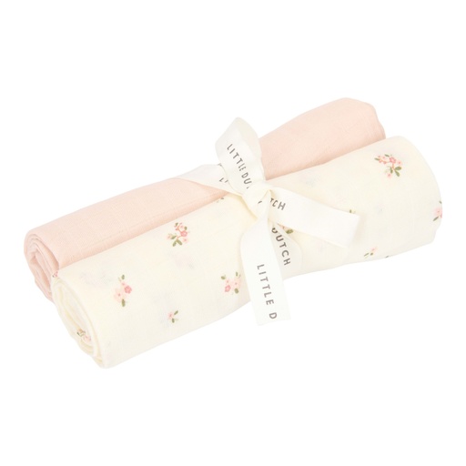 [538329] Little Dutch | Tetra Doek Fairy Blossom /Pure Blossom 70x70cm 2-pack