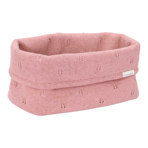 [538387] Little Dutch | Verzorgingsmand Pure Pink Blush Gebreid Pointelle Groot 25x15x15cm