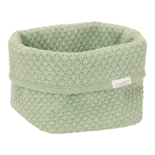 [538388] Little Dutch | Verzorgingsmand Pure Sage Gebreid Bubble Klein 15x15x15cm