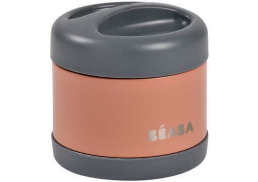 [538691] Beaba | RVS thermo-portie 500ml (mineral grey/terracota)