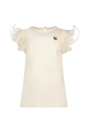 Le Chic | T-Shirt Nobly Gold Net T-Shirt Pearled Ivory