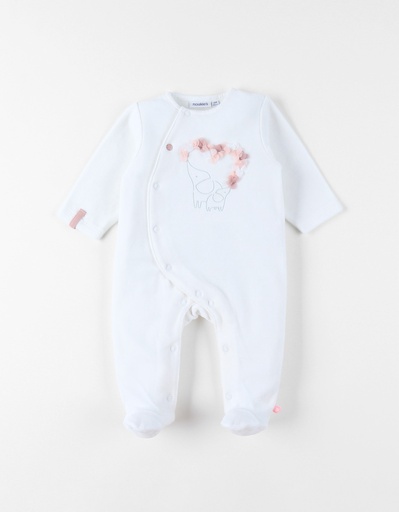 Noukies | Pyjama Sweet Elephant Velours Wit