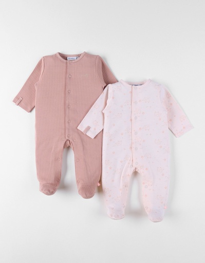 Noukies | Pyjama Sweet Elephant Jersey 2-pack Roze