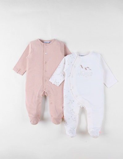 Noukies | Pyjama Lovely Horse Jersey Roze/Wit 2-pack