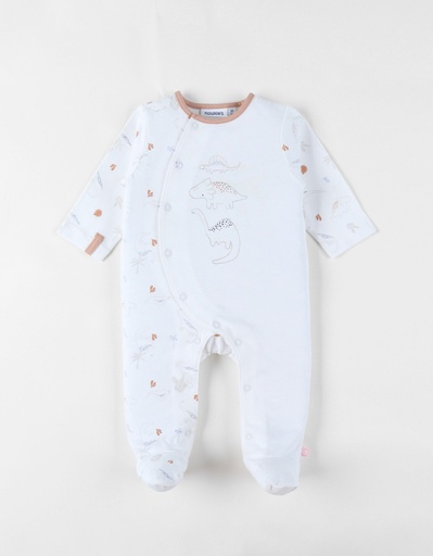 Noukies | Pyjama Funny Dino Jersey All Over Dino Wit