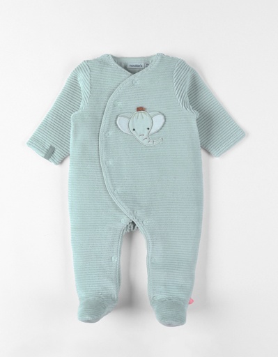 Noukies | Pyjama Crazy Safari Velours Olifant Groen