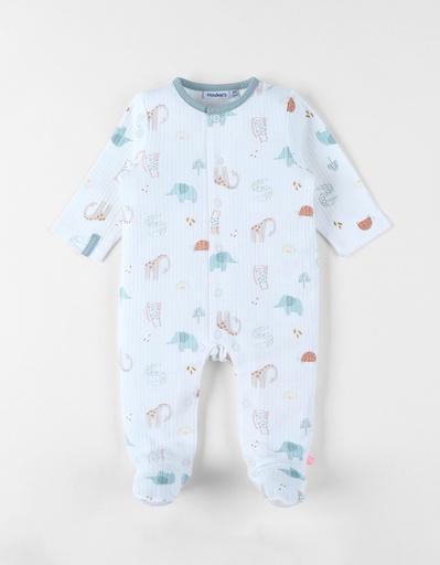 Noukies | Pyjama Crazy Safari Jersey All Over Safari Dieren Wit