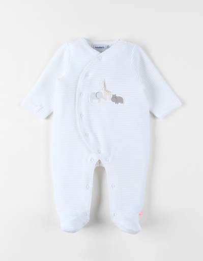 Noukies | Pyjama Wild Jungle Velours Wit