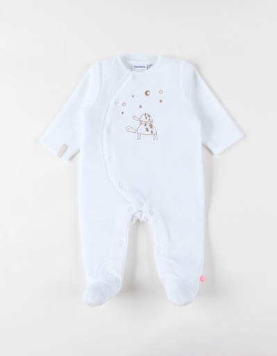 Noukies | Pyjama Newborn Velours Schildpad Wit