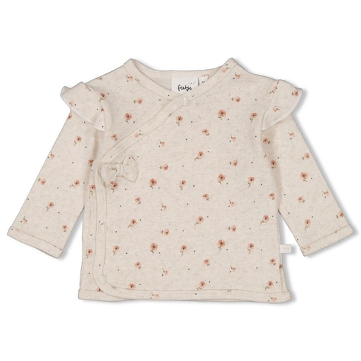 Feetje | T-Shirt Sweet Poppy Overslagshirt All over Bloemen Ecru