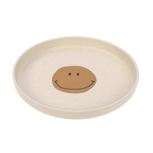 [474199] Laessig | Plat Bord Plate Happy Rascals Smile Sky Blue Rond Bruin/Ecru Smiley 