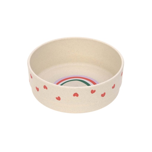 [474200] KOM, Bowl, Happy Rascals Heart, rond, lavender, rood/ecru, print regenboog/all over hartjes print, PP/Cellulose, 2023