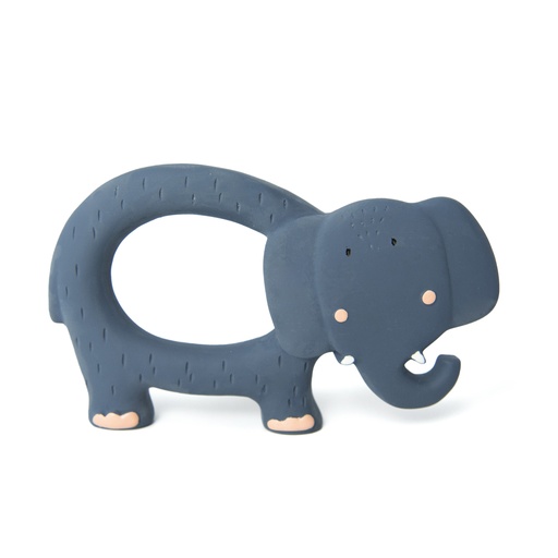 [413408] Trixie | Bijtring Natuurlijk Rubber Grijpspeeltje Mrs. Elephant Blauw 1.5x8x14cm 