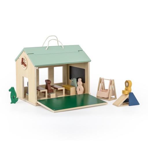 [440051] Trixie | Poppenhuis Houten School Met Accessoires Multikleur 31x21x25cm