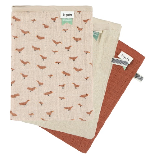 [476565] Trixie | Tetra Washandjes 3-Pack Mix Babbling Birds 20x14x0cm