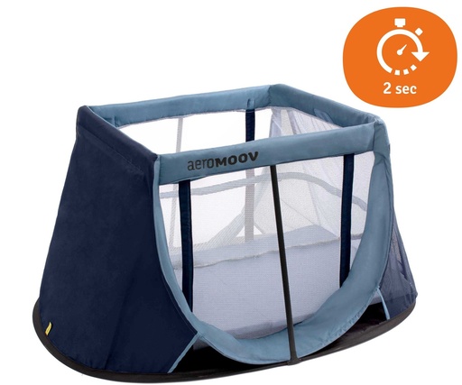 [410843] REISBED, Instant Travel Cot, blue whale, blauw, uni, 90x64x130cm, bodem verstelbaar in hoogte, met transporttas