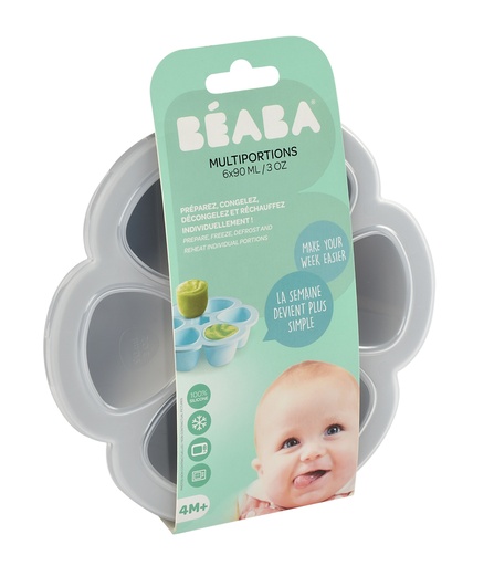 [387252] Béaba | Bewaarpotje Multi Portions Beaba mintgrijs 6x90ml