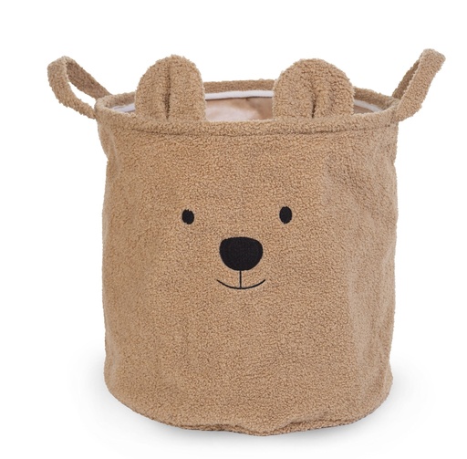 [401182] Childhome | MAND, Teddy Beige, bruin, uni/broderie snuit beer, rond, teddy, H40 Dia40cm, met hoes, 1 stuk(s), opbergen