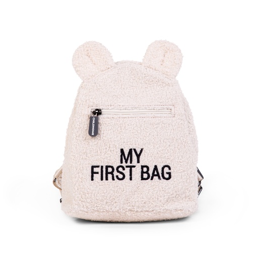 [403446] RUGZAK, My First Bag Teddy, ecru, print tekst "My First 20x24x8cm