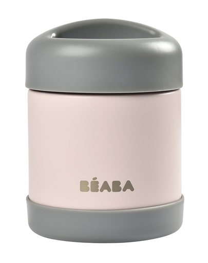 [406661] Beaba | THERMOSFLES, 300ml, dark mist;light pink, Thermo Portion, uni/print tekst Béaba, 5u warm/7u koud