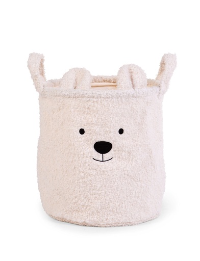 [423028] Childhome | MAND, Teddy Ecru, ecru, uni/broderie snuit beer, rond, teddy, H30 Dia30cm, met hoes, 1 stuk(s), opbergen